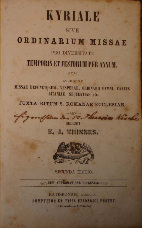 1857 Kyriale sive Ordinarium Missae
