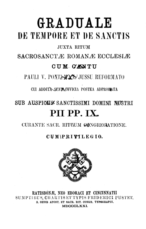 1871 Graduale de Tempore et de Sanctis